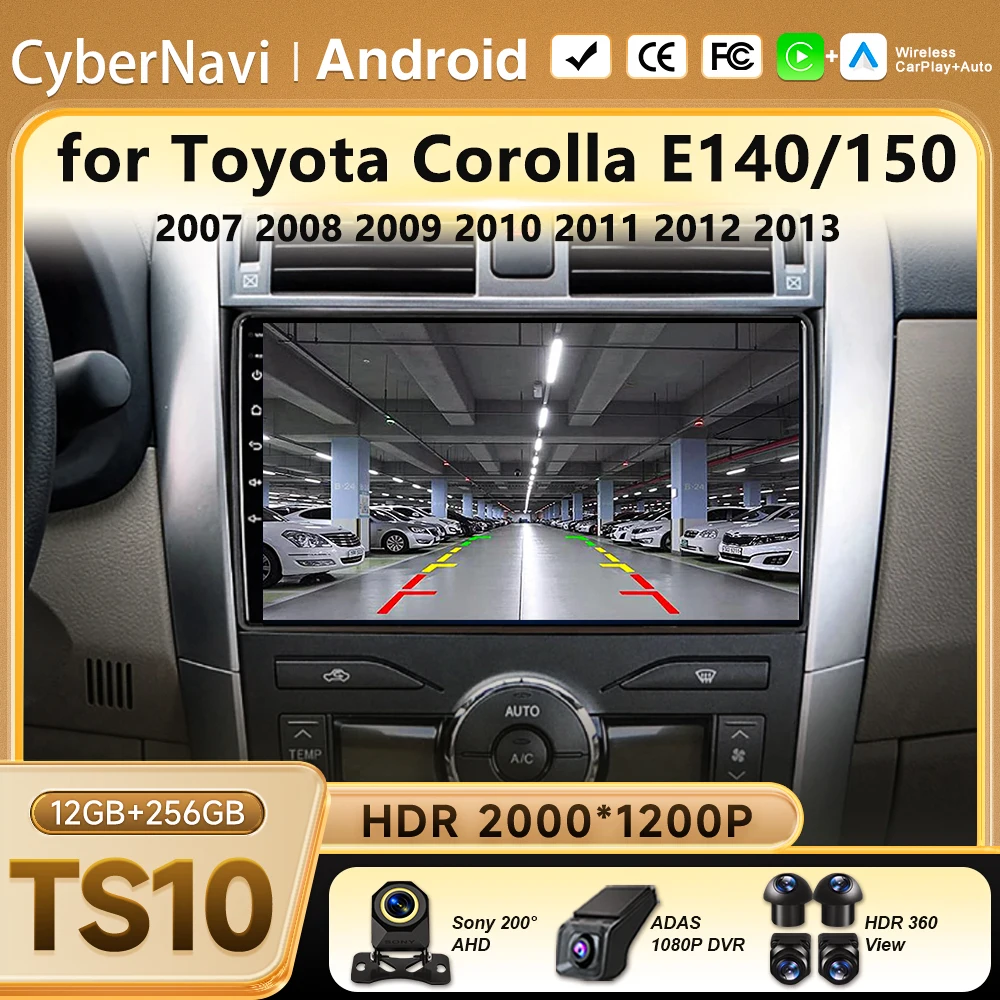 

Car Stereo Radio for Toyota Corolla E140/150 2007 2008 2009 2010 2011 2012 2013 Android 15 Multimedia Player 2 Din DVD Speaker