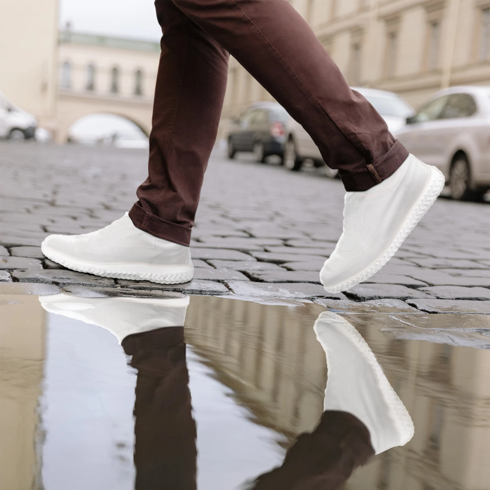 

2pcs 2 Pairs L Size Waterproof Shoe Covers Silicone Reusable Nonslip Outdoor Portable Shoe Rain Shoes Covers Protectors