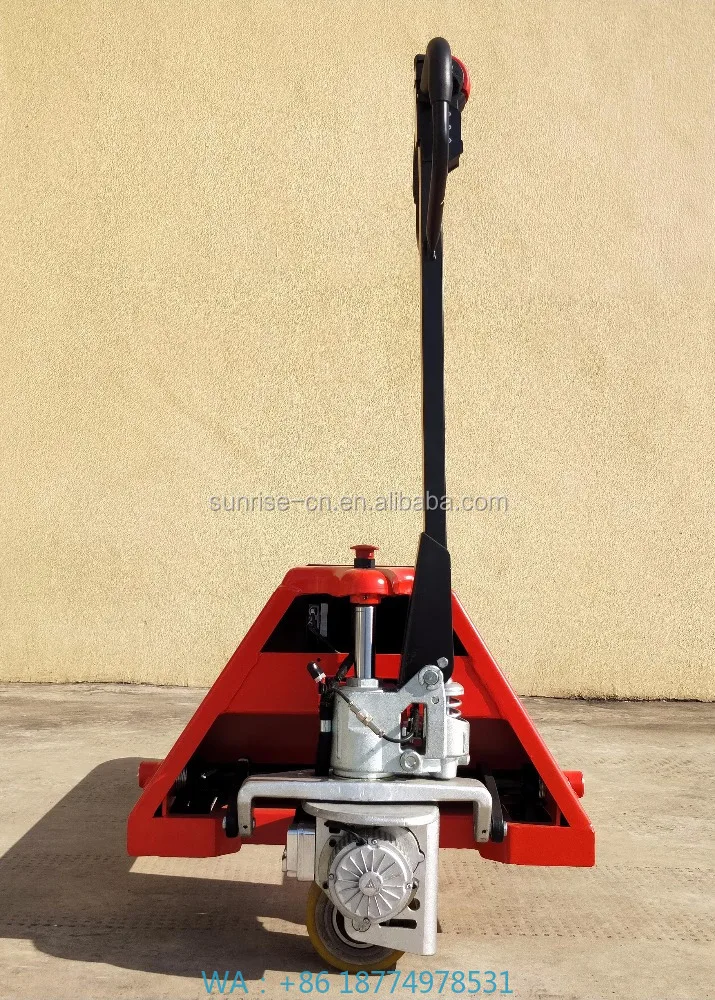 

Powered Pallet Truck 24v/20ah Li Battery AC Motor Red Yellow 1500kg Semi Electric Hand Pallet Jack Battery Pallet Jack with CE