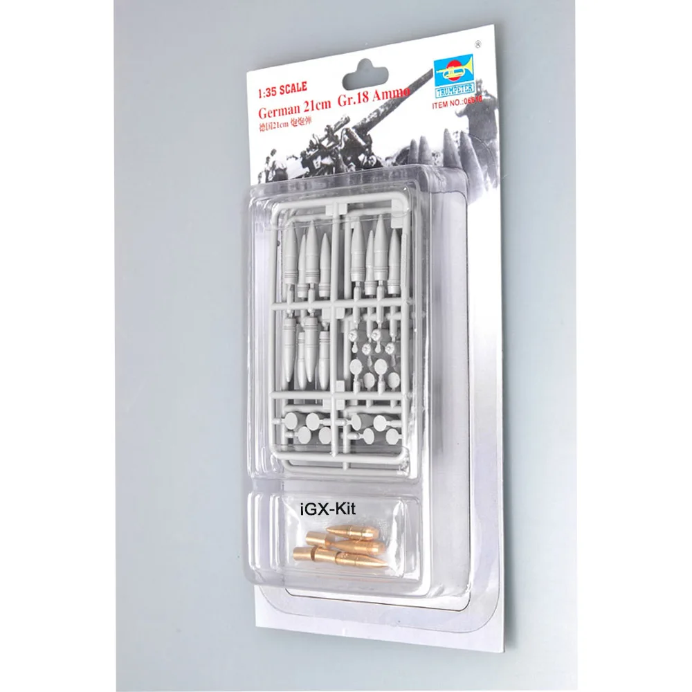 Trumpeter 06610 1:35 German 21cm Gr.18 Ammo Shell Set Plastic Assembly Model Kit