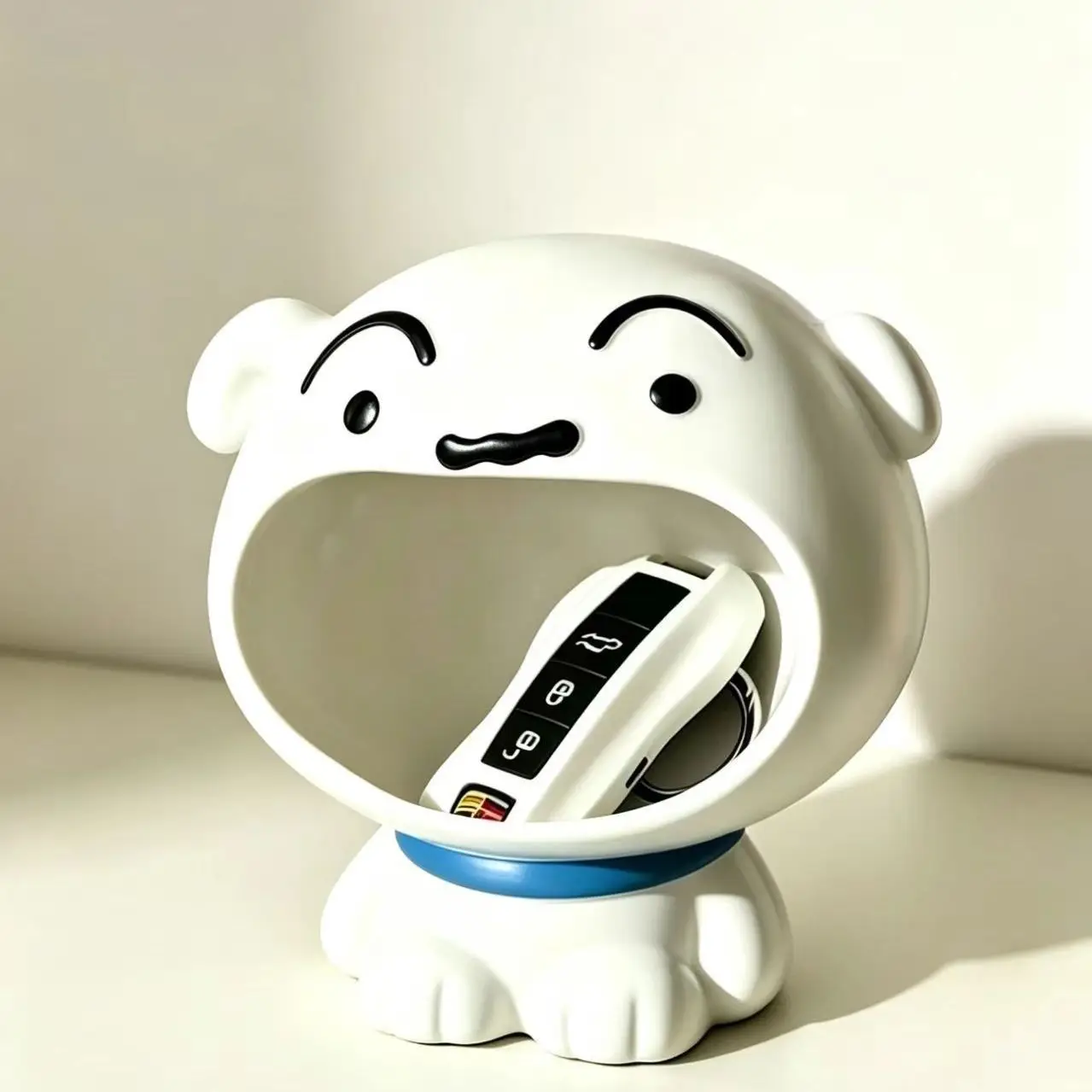 Niedliche Cartoon Crayon Shin-chan Shiro Schlüsselaufbewahrungsbox, Dekorationsstück für den Eingangsbereich, Flur, Schreibtisch, Aufbewahrungsbox für Kleinigkeiten, Geschenk zur Heimdekoration
