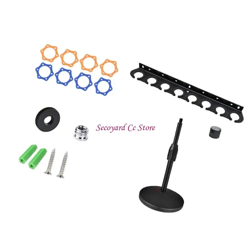 N3UC Metal Microphone Holder Compatible Various Microphones Includes Desktop Stand and Storage Tray Durability
