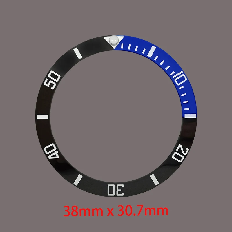 Mod 38mmx30.6mm Curved Ceramics Bezel Insert Ring Fits for SKX007 SKX009 SRPD SUB Seamaster 300 Watch Case Bezel Repair Part