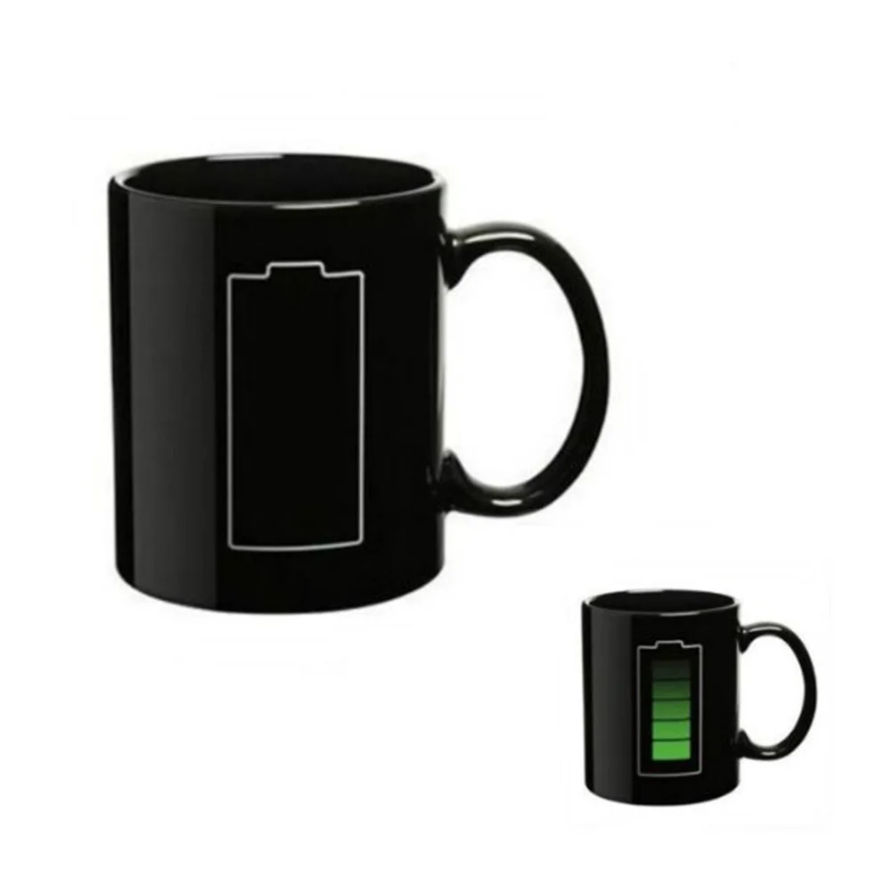 

Black Heat Sensitive Color Changing Ceramic Mug 95x82cm Hot Coffee Tea Milk Cup Ideal for Home Office Cafe Cup