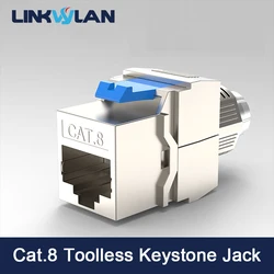 Linkwylan Network RJ45 Cat8 Keystone Jack Module 40G 2000MHz Shielded For Cat 8 Cable Face Plate & Blank Patch Panel