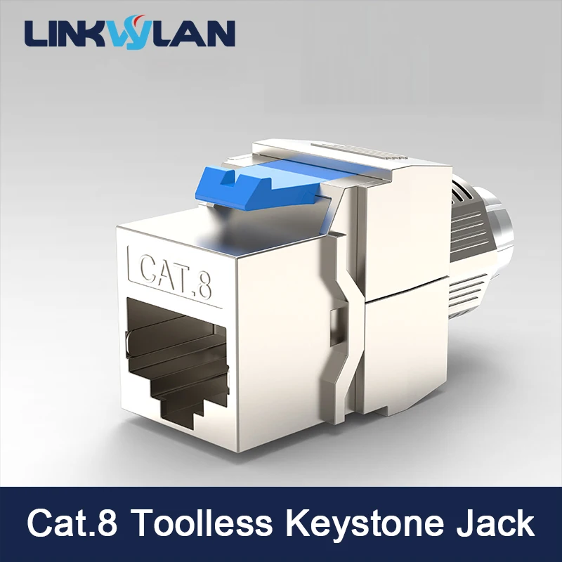 Sieć Linkwylan RJ45 Cat8 moduł gniazdo Keystone 40G 2000MHz ekranowany dla płyta czołowa kabla Cat 8 i puste Panel krosowy