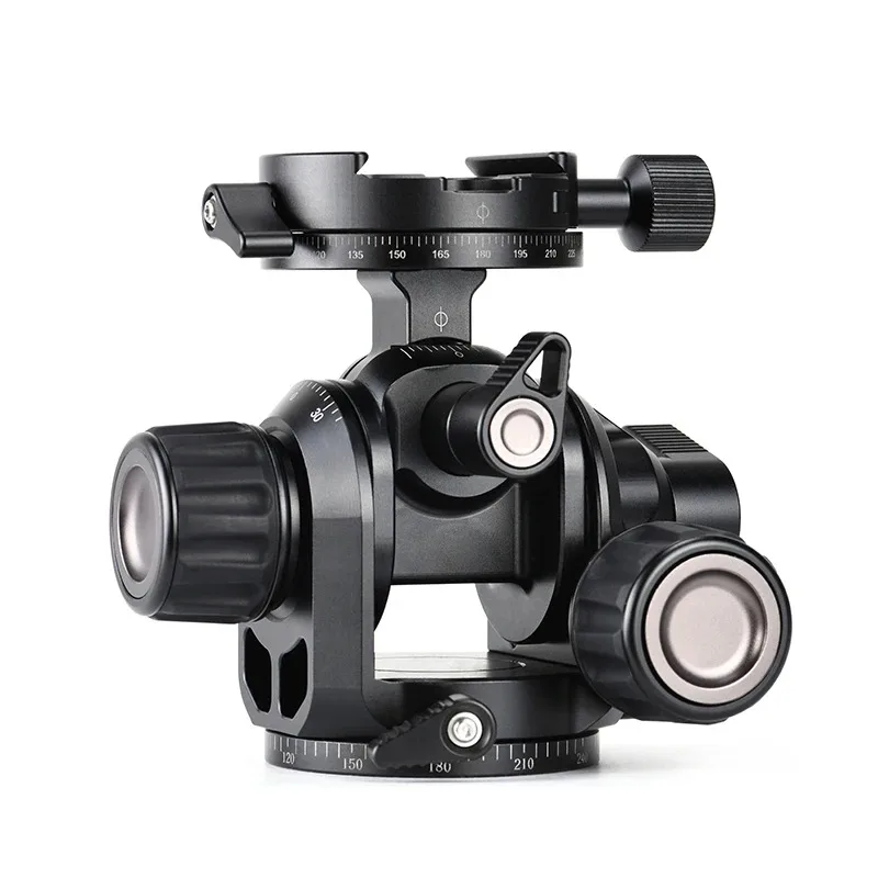 SUNWAYFOTO GH-PRO رأس ثلاثي القوائم مُجهز ثلاثي الاتجاه يتضمن لوحة Arca Swiss DP-60G