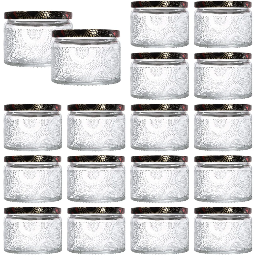 Candle Containers for Candle Making, 4 oz Glass Jars with Lids for Storage Powders, Spices, Jams, Lotions, Party Favors