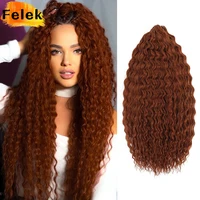 Extensiones de cabello trenzado rizado Borgoña, rizos sintéticos de Ariel, extensiones de trenzas de ganchillo, pelo Afro trenzado con ondas de agua verdes ombré