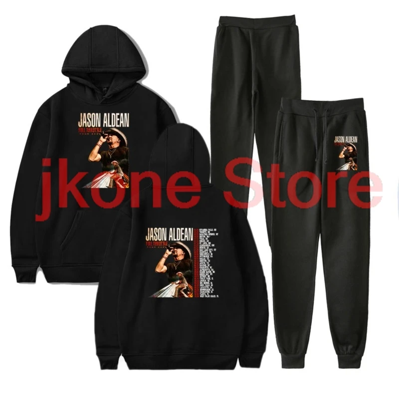 Jason Aldean Full Throttle Tour 2025 Merch Hoodies Jogger Pants Sets For Women/Men Unisex Sweatshirts Sets Fashion Streetwear