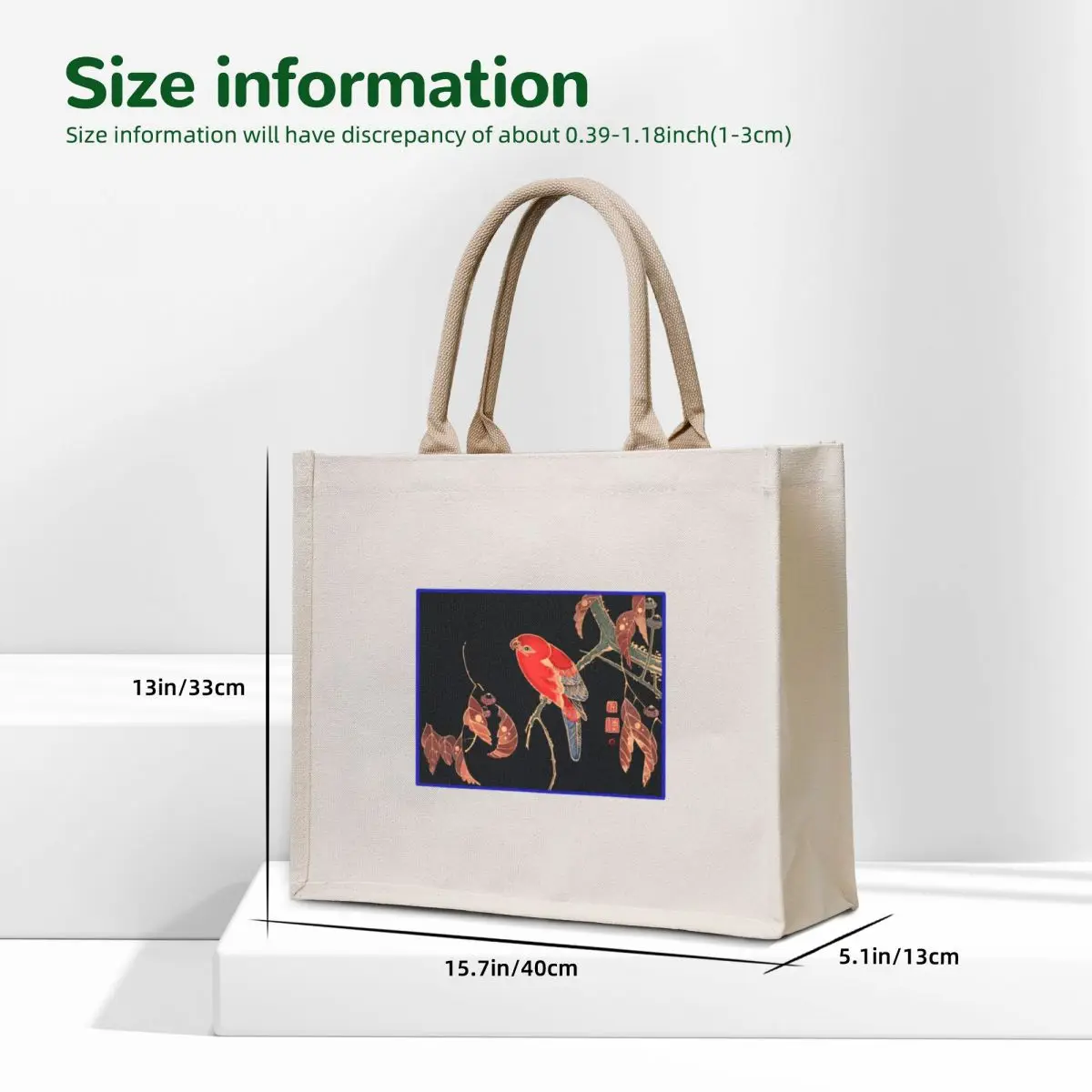 Parrot On A Branch Tote Bag female bag Women's tote bag Canvas tote women