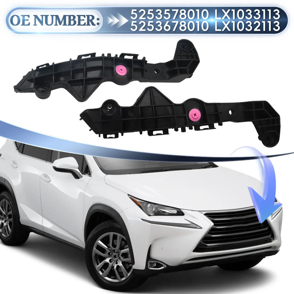 For Lexus NX200T NX300h 2015-2021 Pair Front Bumper Retainer Mounting Brackets Set  5253578010 LX1033113 5253678010 LX1032113