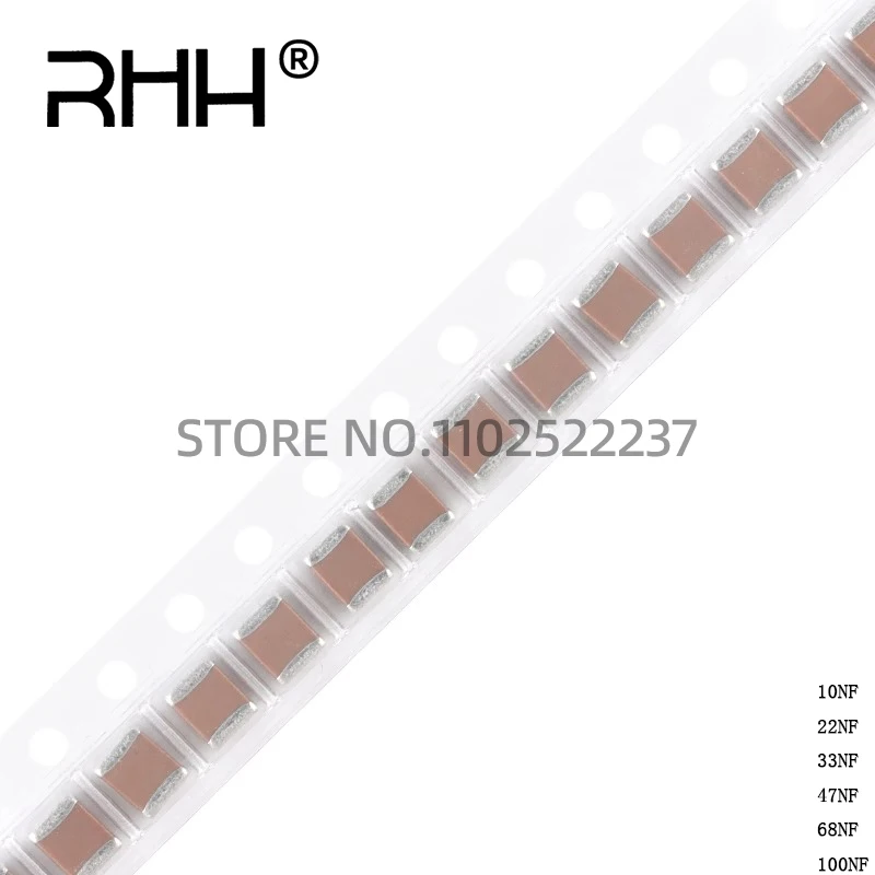 50pcs/SMD/Chip ceramic capacitor 1210 10nF/22/33/47/68/100nF 100V/630V 5% COG NPO