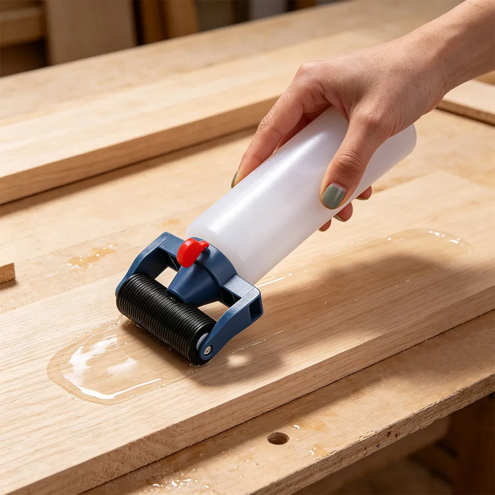 8 oz Glue Applicator Roller Dispenser DIY PE Plastic Wood Glue Roller Bottle Easy to Clean Glue Container Wood Processing