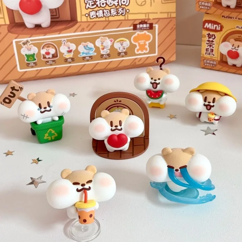 

Genuine Plzdot Milk Tea Mouse Frozen Moment Series Mini Blind Box Desktop Decoration Kawaii Decoration Mystery Box Gift Toy