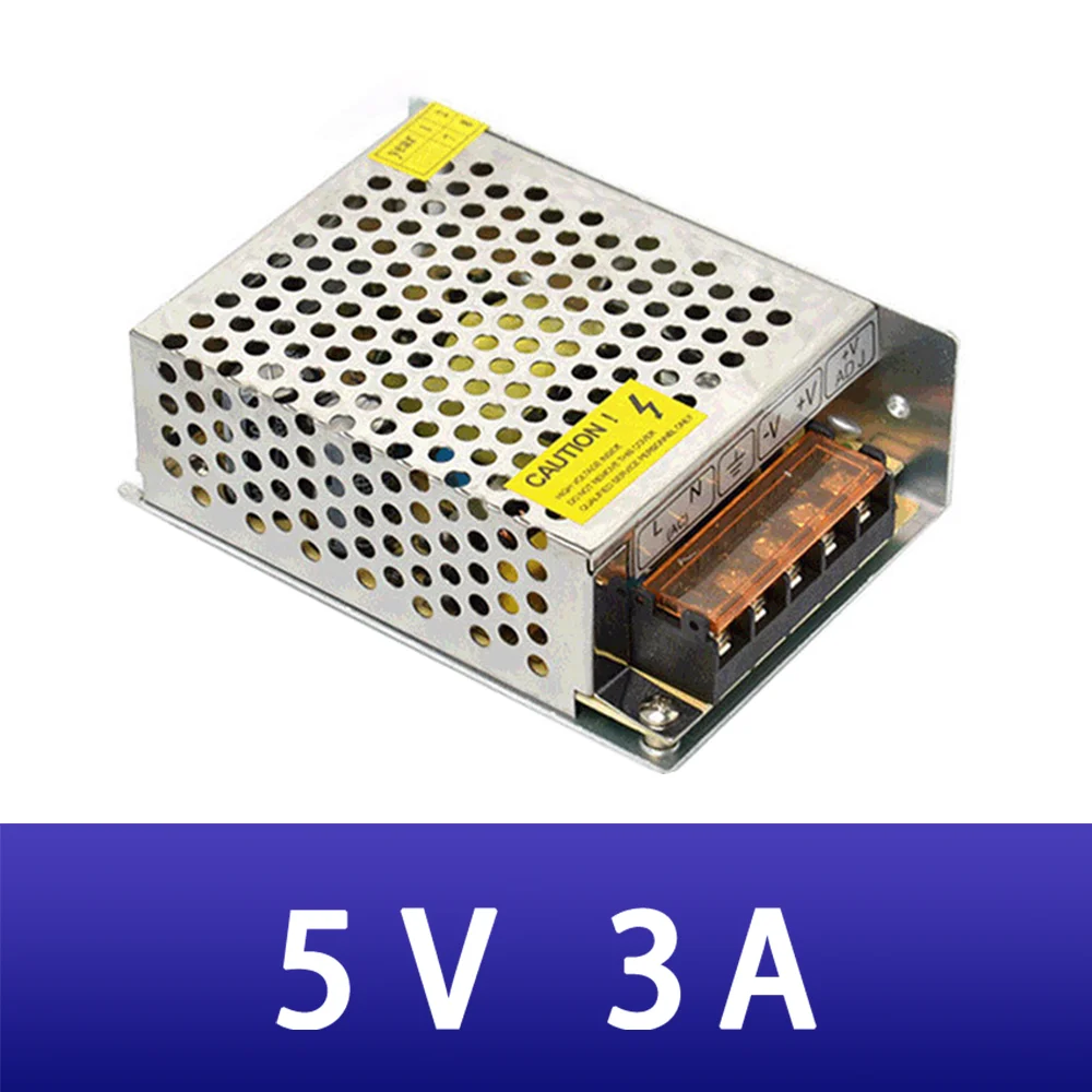 

DC 5V 3A Switching Power supply 3000mA 15W 110-240V AC Supply Transformer Power For LED Strips CCTV