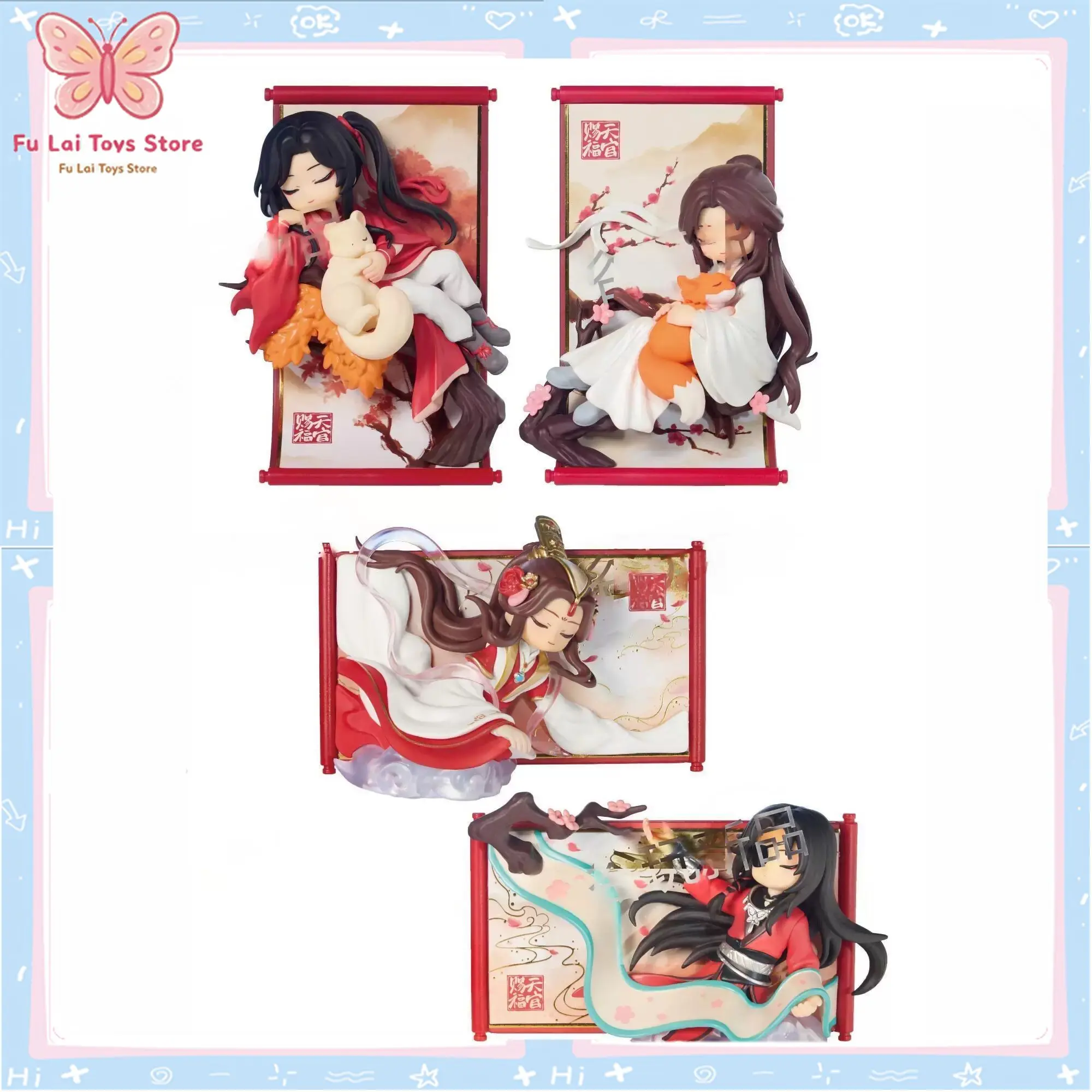 TGCF Officiel Série Shared Splendor Scroll Boîte Mystère Aimant de Réfrigérateur Xie Lian Hua Cheng Figurine Adorable en PVC Décoration Cadeau En Stock
