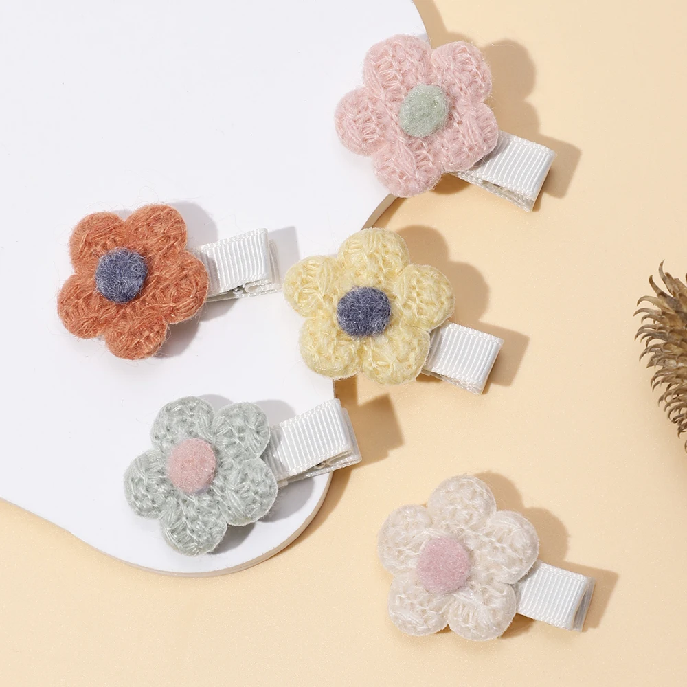 

Baby Accessories For Newborn Toddler Kids Baby Girl Boy Hairpin Cotton Colorful Flower HairClip Handmade Flower Hair Accessories