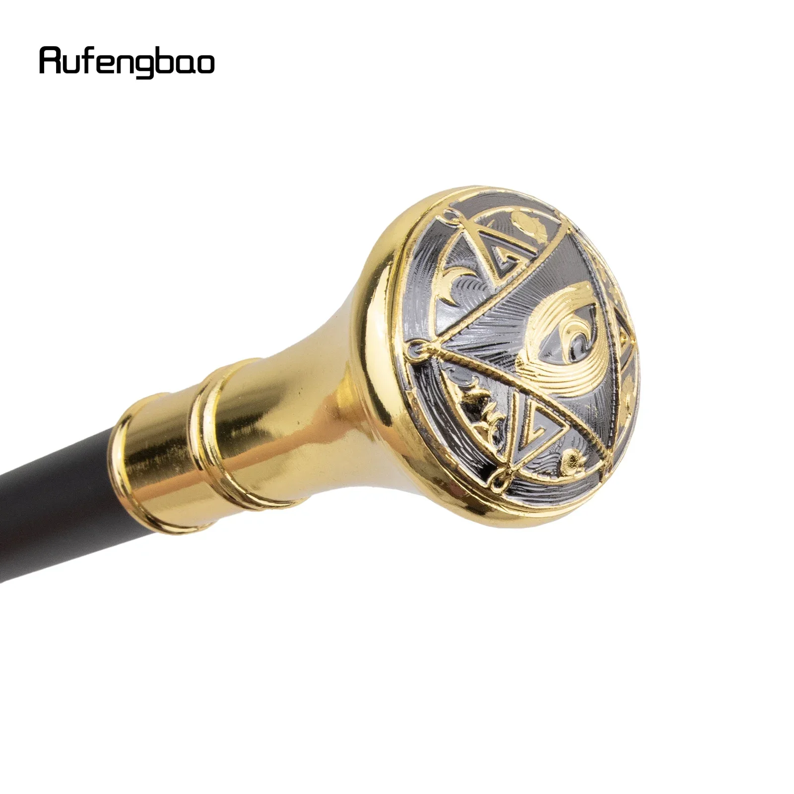 Golden Freemasonry Freemasons Eyes Totem Relief Walking Cane Fashion Walking Stick Gentleman Crosier Steampunk & Everyday  93cm