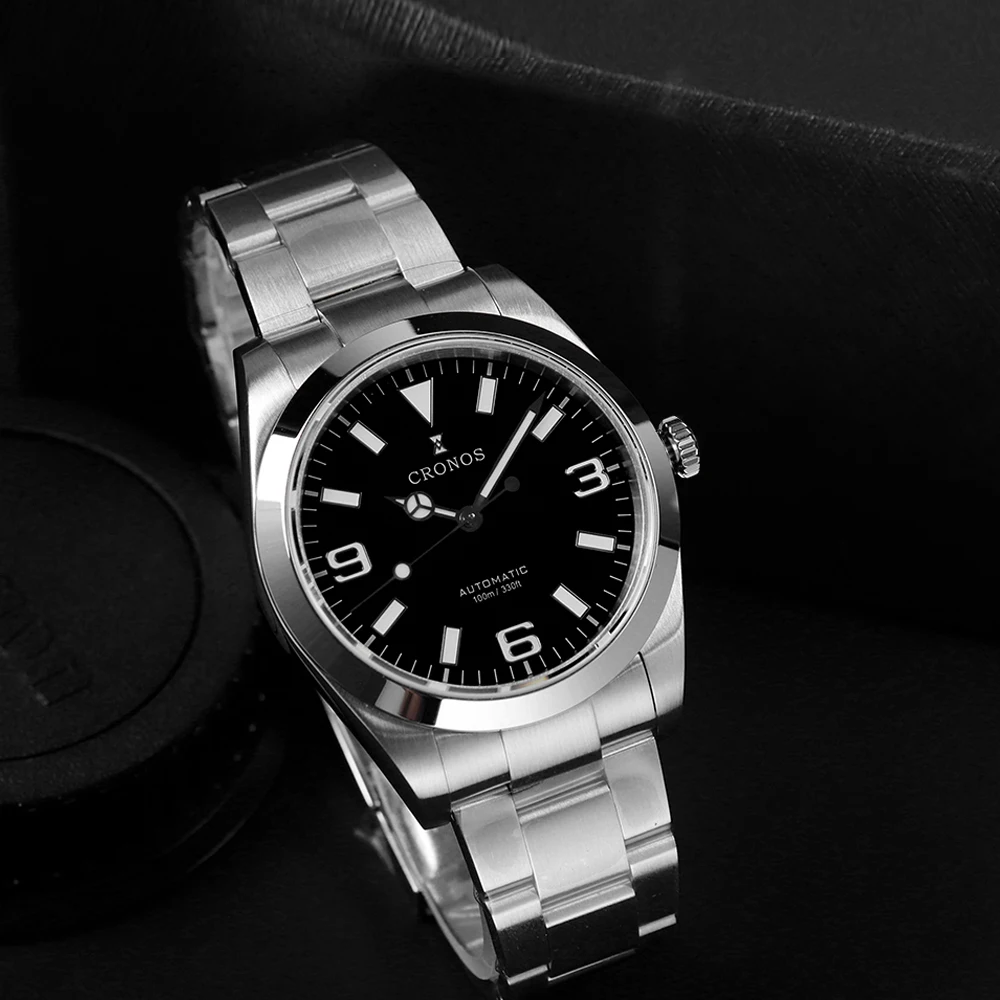Cronos EX Diver Mechanical Men Watch 36mm Automatic PT5000 Sapphire Glass Bushed Bracelet Tool-adjusted Short Clasp 10ATM L6032