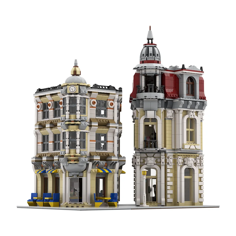 Gobricks MOC Street View esquina Alley bloques de construcción modelo mercado tienda arquitectura ladrillos diy juguete ensamblado regalo para niños