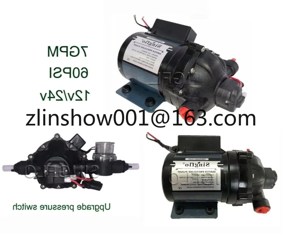 

7GPM 60PSI Hy70601t Agriculture Diaphragm Pumps 12v Dc Small Electric Motor Water Pump
