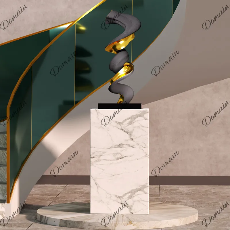 light luxury high-end abstract sculpture large floor-to-ceiling ornament living room entrance high-end hotel lobby artwork