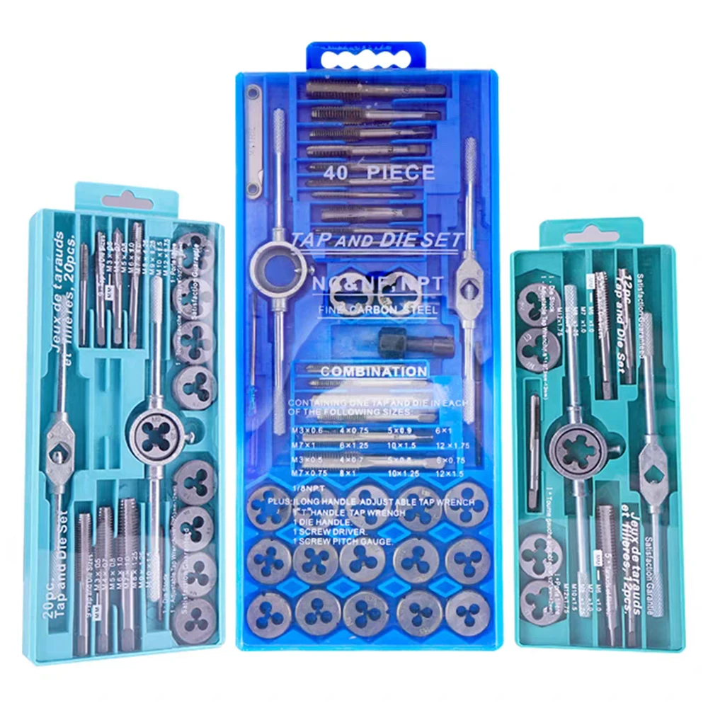 Tap & Die Set Screw Tap Thread Combination Set  Tapper Drill Bit Manual Wrench Bushings Tapping Tools Drilling Threaded Holes