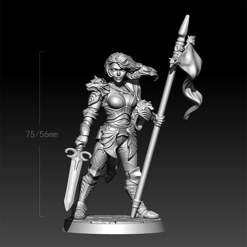 Resin Model Kit Little Girl Warrior Figure Unpainted No Color RW-1123