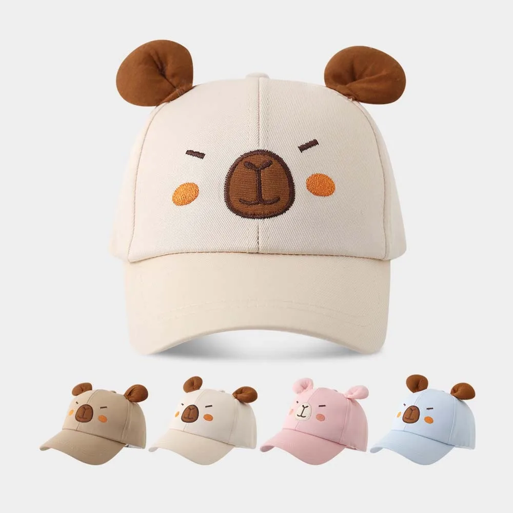 Trendy Breathable Capybara Peaked Cap Thin Cotton Children Baseball Hat Korean Style All-Match Baby Sunscreen Hat Sun Visor