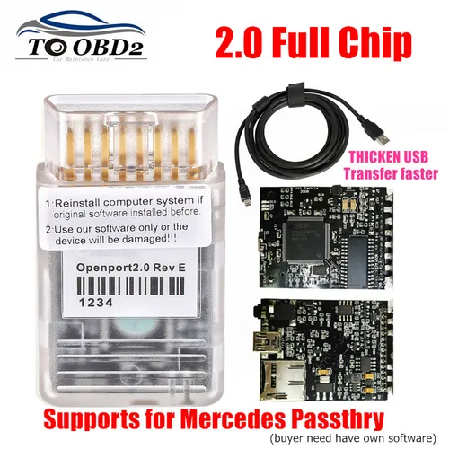 A + Tactrix Openport 2,0 herramienta de sintonización de Chip ECU Chip completo puerto abierto ECU Flash conector OBD2 para Mercedes para coches multimarcas Benz