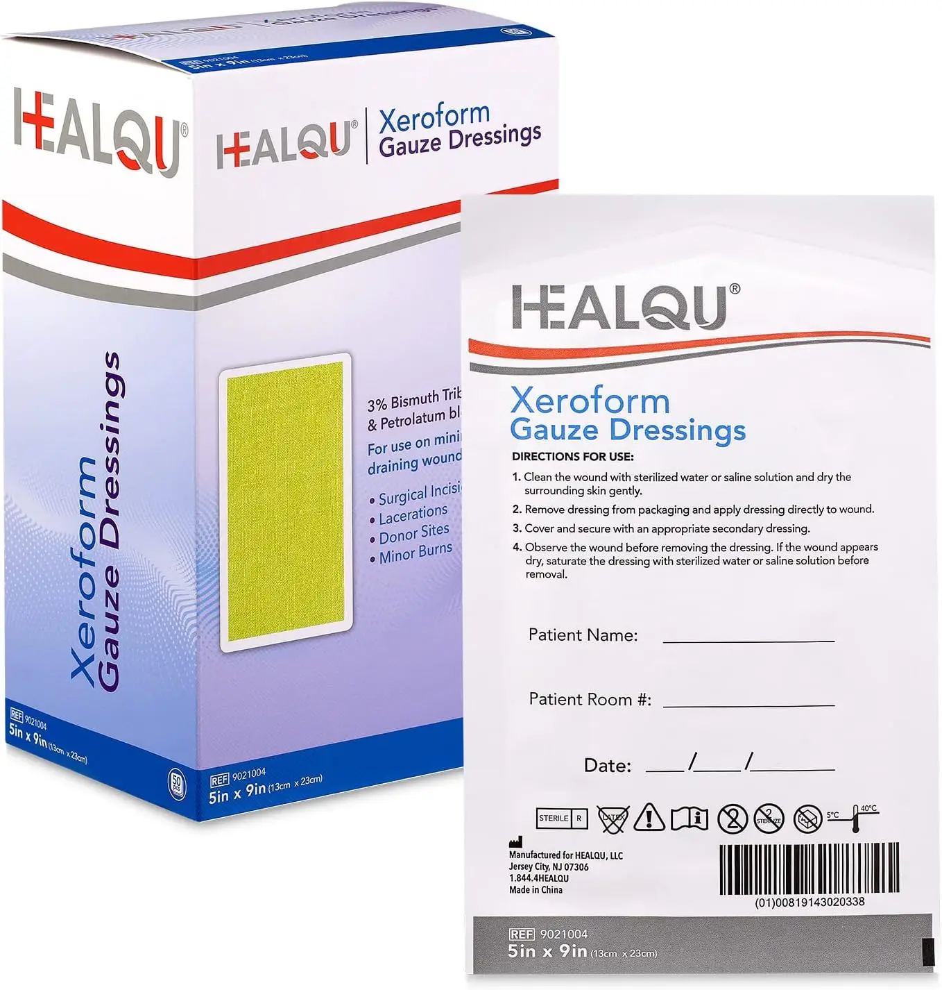 

Непризрачная стерильная марлевая повязка для ухода за ранами, ожогов и прикосновений кожи — 5x9 дюймов (упаковка 50 шт.)