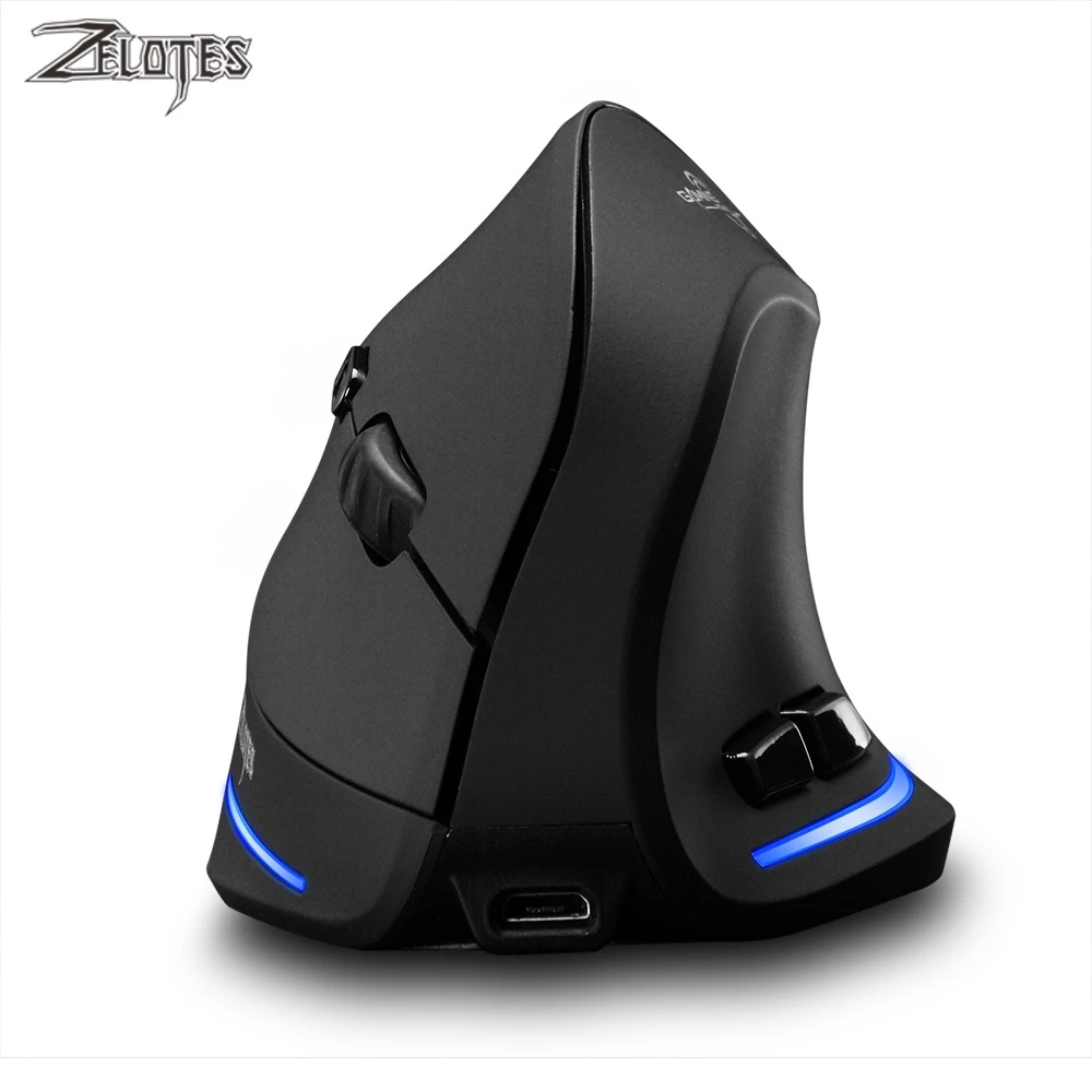 Zelotes F-35 Wireless Gaming Mouse Erect Position 2.4G Rechargeable Three Levels DPI Adjustable Office/Gaming Computer Mouse