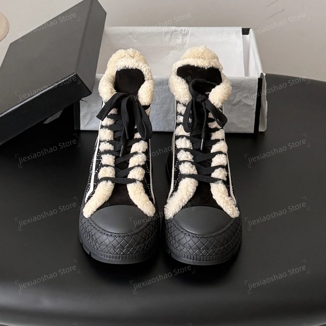 2026 New Winter Snow Boots Real Suede Round-Toe Thick Sole Lace-Up Ankle Boots Wool Short Boots Handmade Hiver Chaussures Shoes
