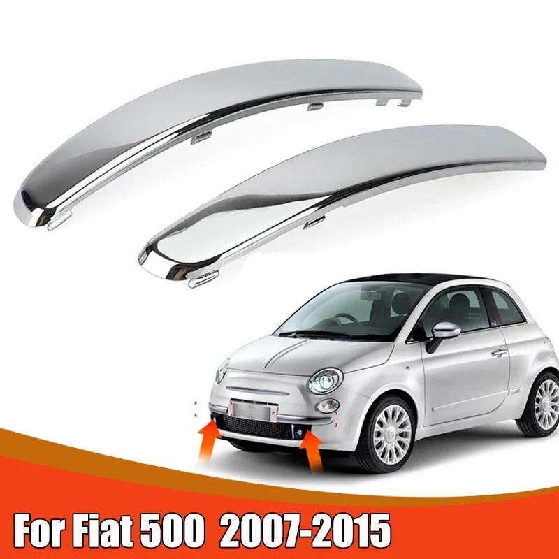 2pcs Car Front Lower Bumper Trim Molding for For Fiat 500 2007 2008 2009 2010 2011 2012 2013 2014 2015 735455056 735455057