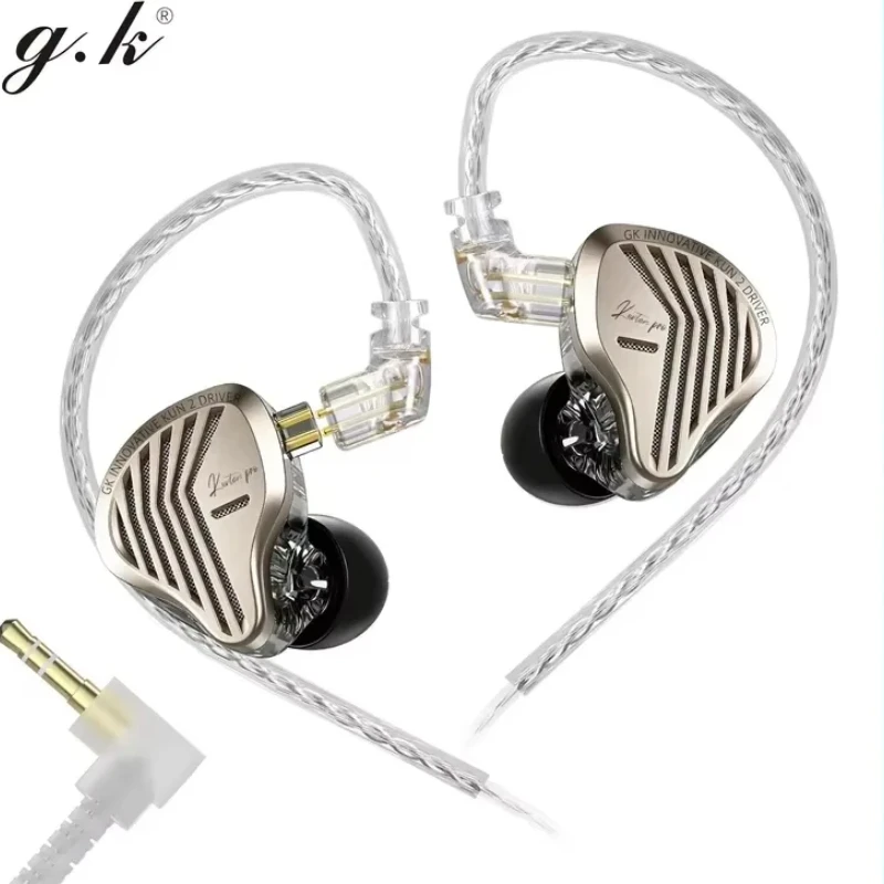 Original GK KUNTEN PRO HiFi In Ear Earphones Second Generation Dynamic Driver Long Stroke Bass Wired Headset Music Audiophile ne