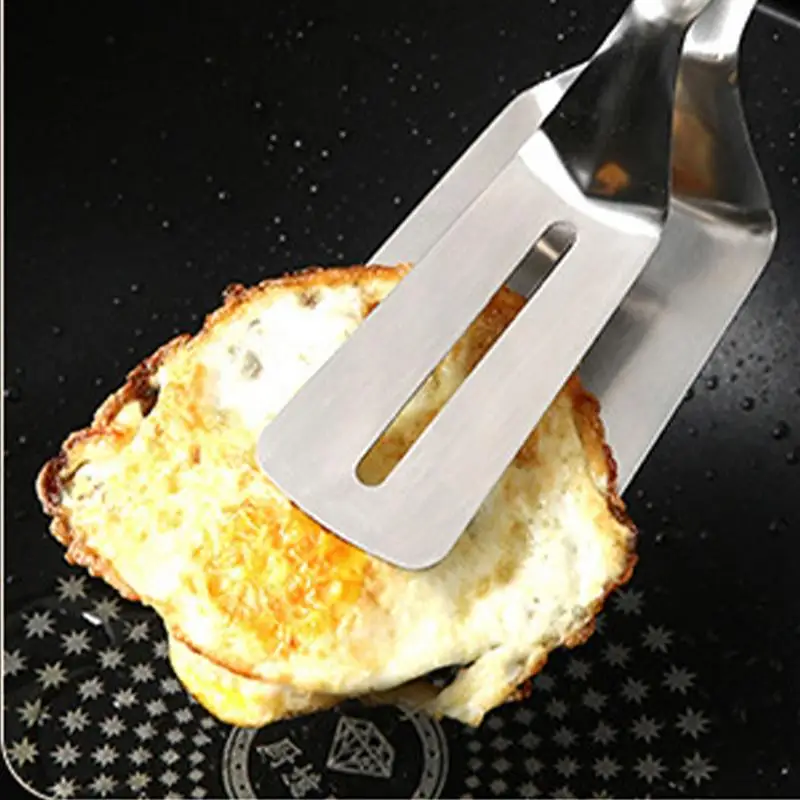 Stainless Steel Frying Shovel Clip Multifunctional Steak Bbq Tongs Pancake Fried Pizza Steak Fish Spatula Bread Kitchen Tool