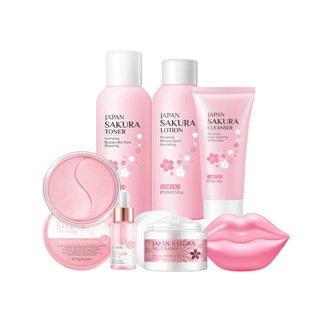 

Facial Products Kit Cherry Blossom Day Cream Sakura Face Masks Moisturizing Lip Mask Women Skincare Products Korean Cosmetics