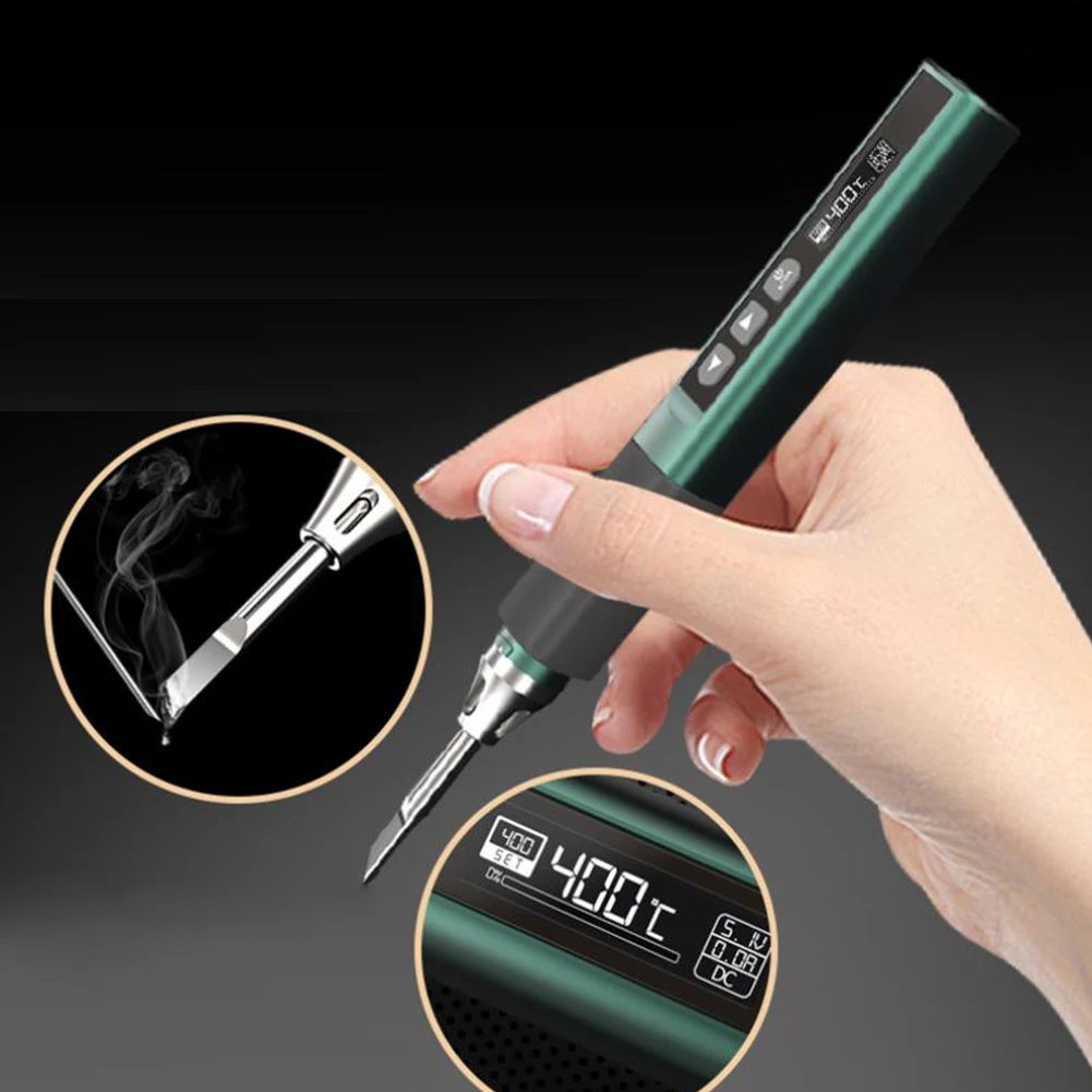 USB C Powered 96W Portable Soldering Pen with HD Display and 3 Button Control for Real Time Temperature Adjustment
