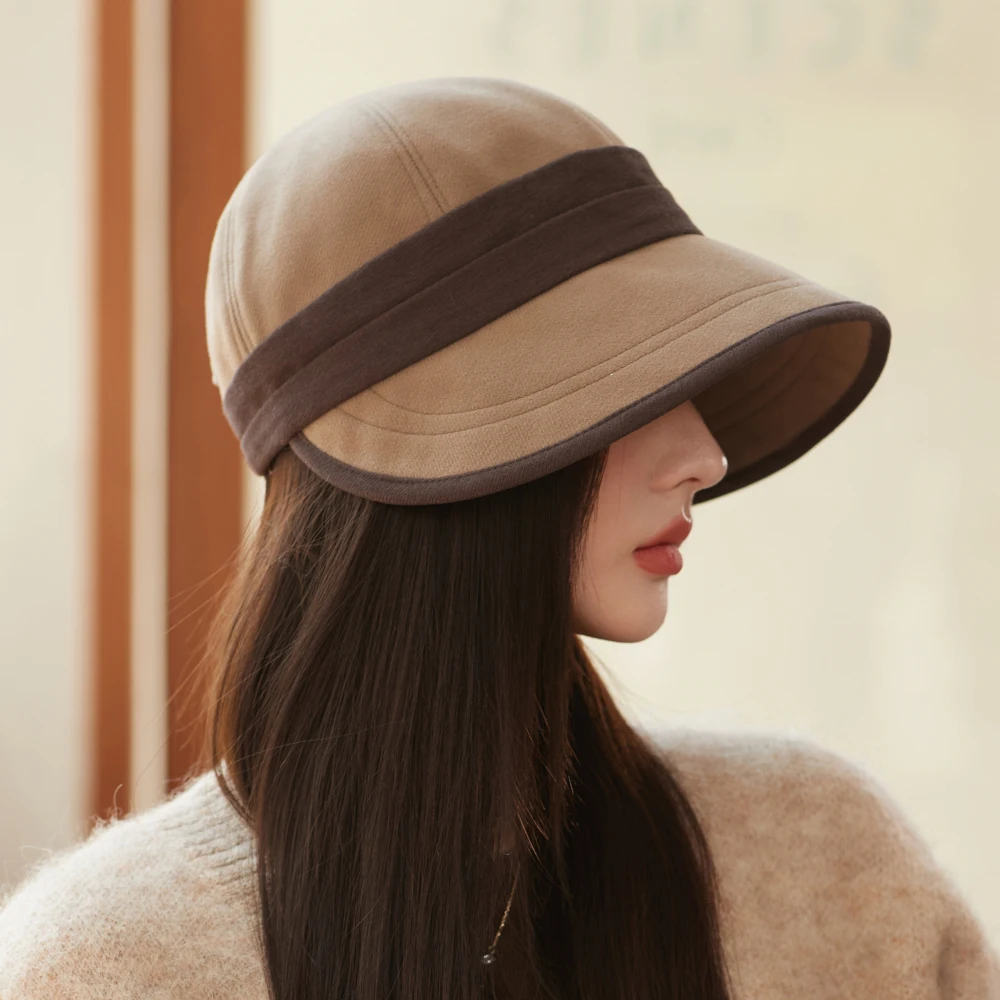 HT5012 Eimer Hut Neue Hohe Qualität Patchwork Herbst Winter Hüte für Frauen Packbare Breite Krempe Hut Weibliche Sonne Fischer Eimer Kappe – Detail 1