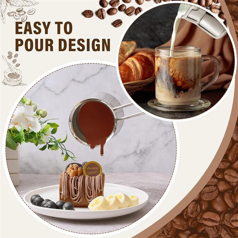 2 Pezzi Caffettiera Turca 15 Oz Chai Pentola Araba Briki Caffettiera Greca Burro di Latte Miele Cioccolato Melt Warmer Pentola-[Qahk]