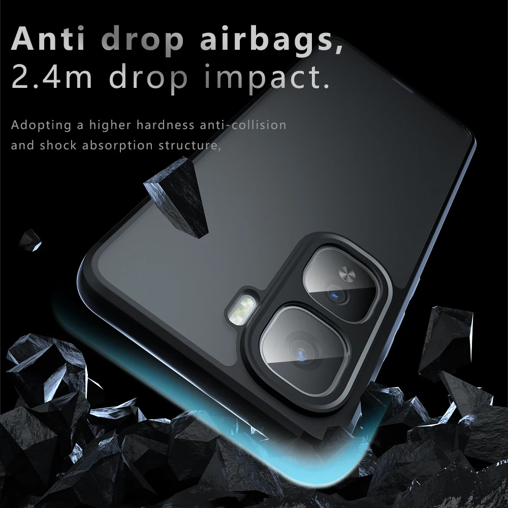 Airbag Super Protection Soft TPU+PC Clear Matte Back Cover For IQOO Neo10 Pro Neo10Pro 5G Phone Case