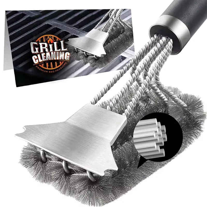 Barbecue Grill Barbecue Brush Cleaning Tool Barbecue Accessories Stainless Steel Bristle Barbecue Brush Grill Net Cleaning Brush