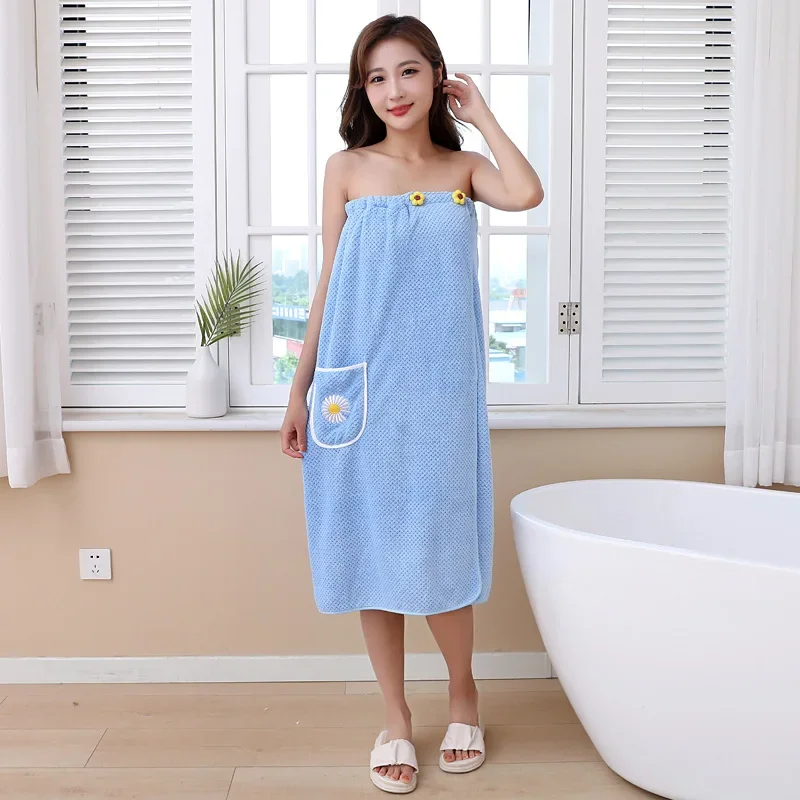 Womens Bath Towels Girls Wearable Fast Drying Bathing Beach Spa Bathrobes Wash Clothing Shower Bath and Gym Towel Sleeping Robe