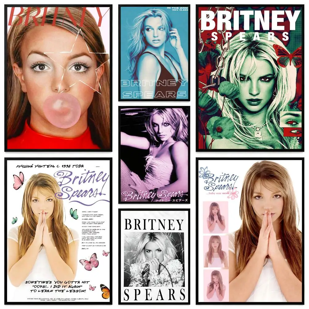 Person Britney Spears Poster Poster HD Printing Modern Minimalist Style Wall Art Home Decor For Office Bedroom Gift