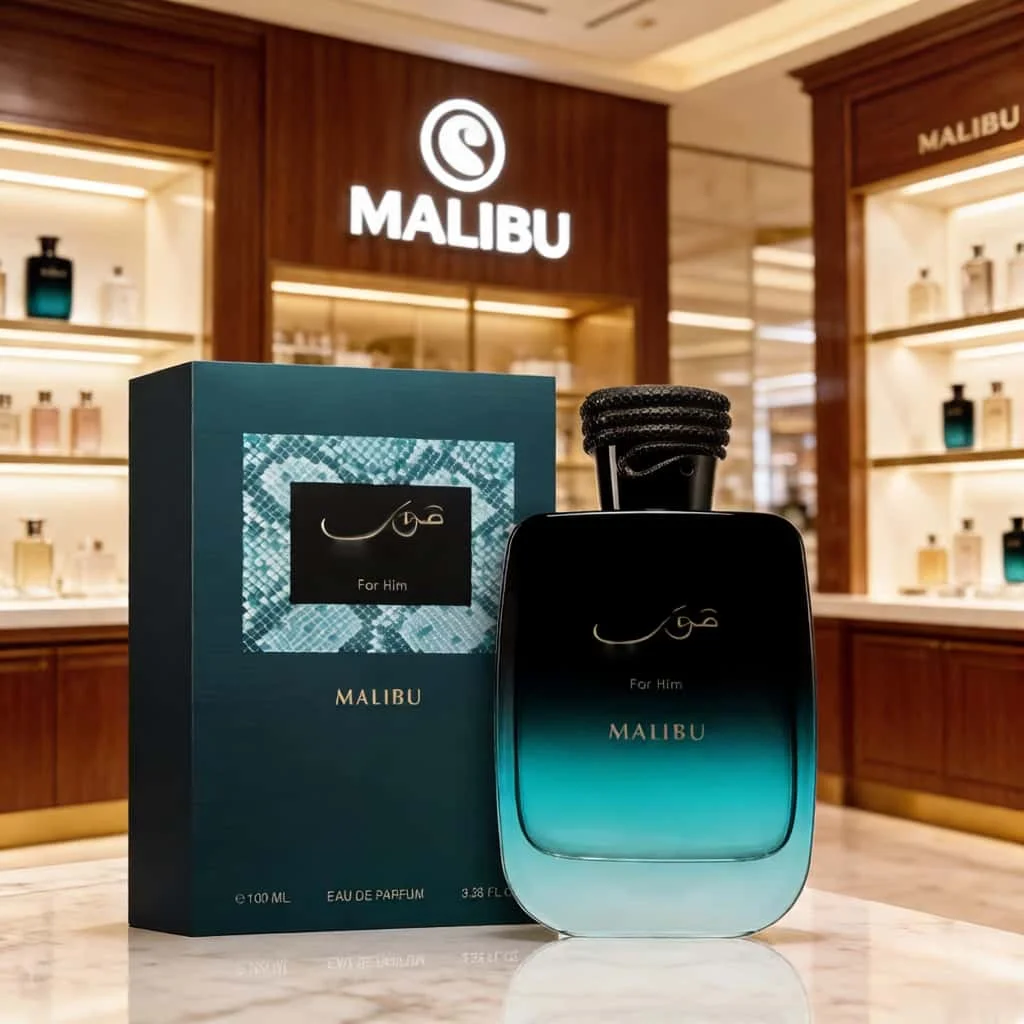 

Hawas Malibu men's strong perfume, 3.4 ounces, 100 ml, fresh aquatic citrus, full of coastal youth