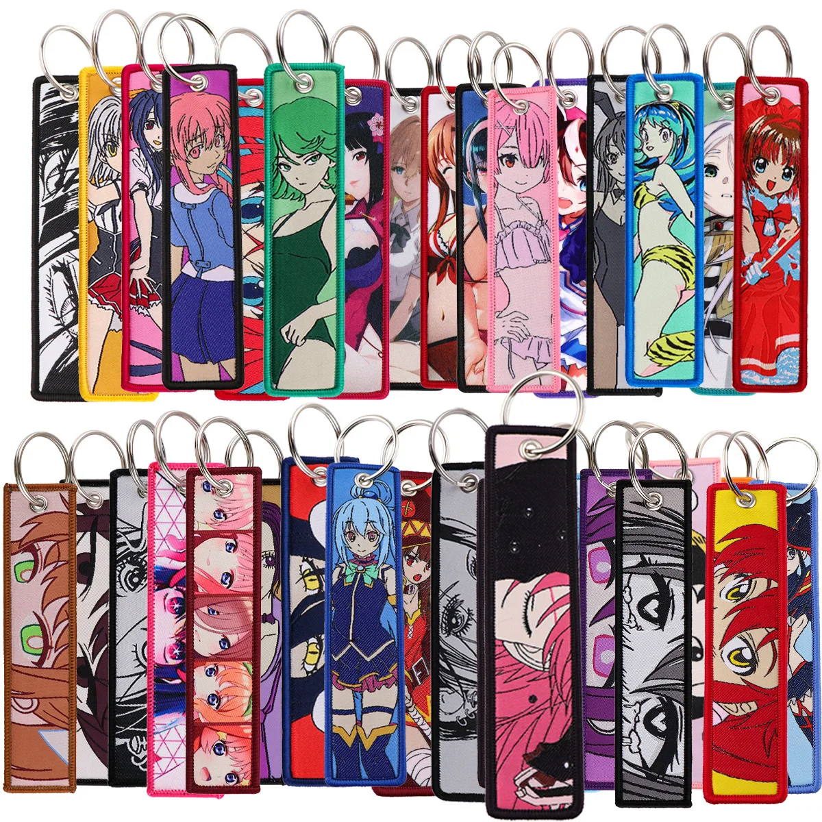 

1pcs Anime Jet Tag Key Tag Japanese Embroidered Keychains for Car Motorcycles Keys Keyring Men Holder Jewelry Gifts