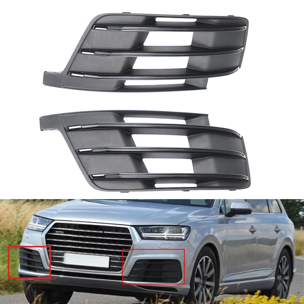 

Car Front Bumper Fog Light Lamp Grille Grill Cover For Audi Q7 S-LINE 2016 2017 2018 2019 4M0807681D 4M0807682D