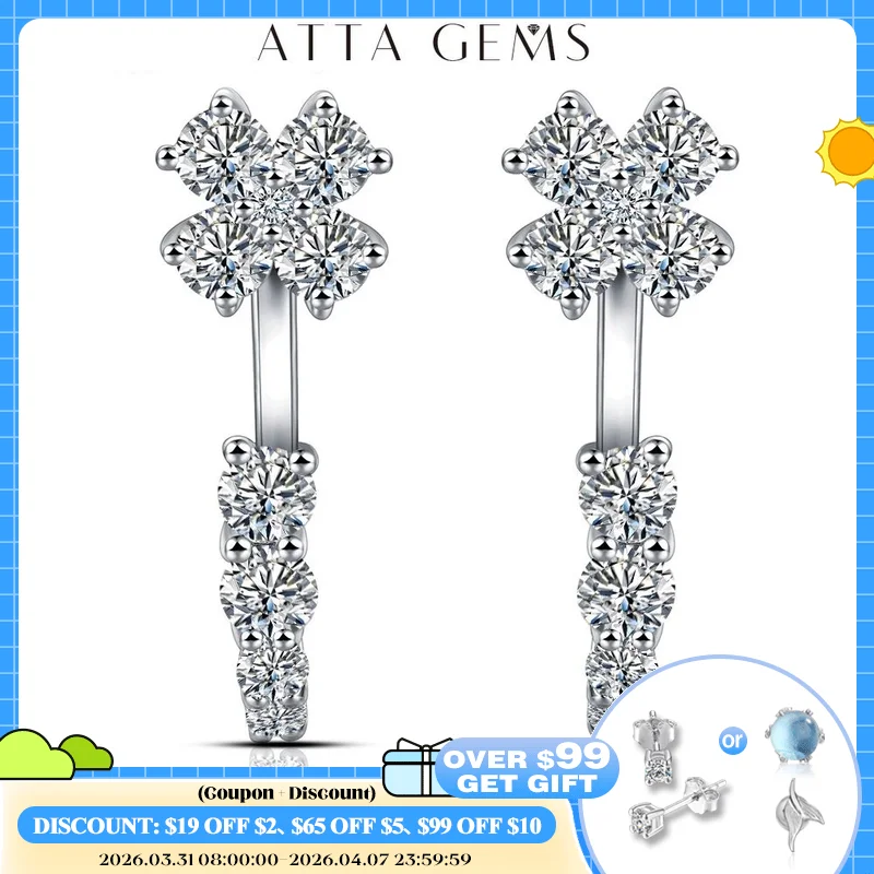 

925 Sterling Silver Earrings Moissanite Diamond Earrings Passed Diamond Test Perfect Cut Women Engagement Luxury Jewelry Gift