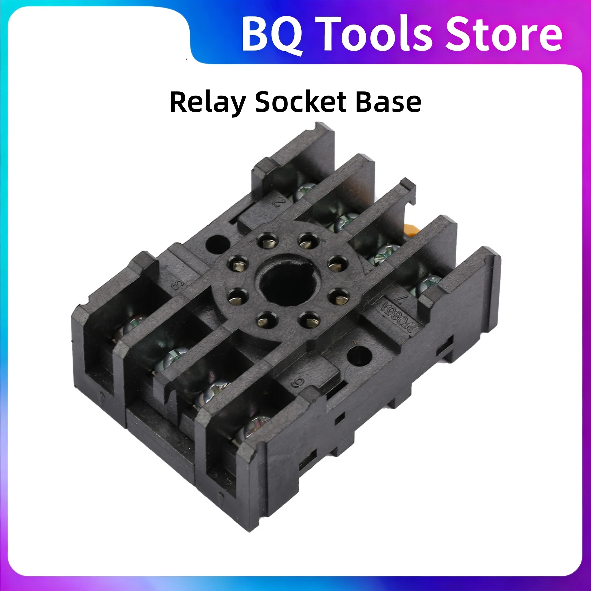 Power Relay Socket Base Relay Holder Socket Relay Socket Base PF085A 300V 7A 8Pin Rail Mount Power Relay Holder Socket Base